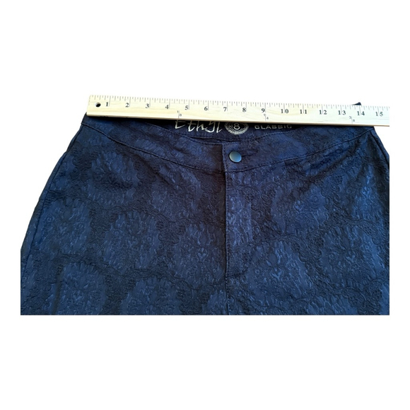 Women's Ethyl Classic Navy Patterned Ankle Pants Size 8 - Picture 10 of 10